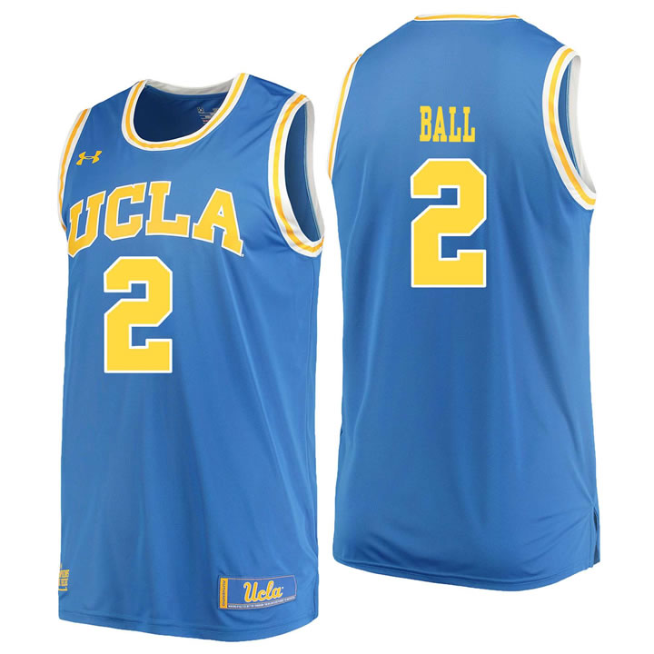 UCLA Bruins #2 Lonzo Ball Blue College Basketball Jersey